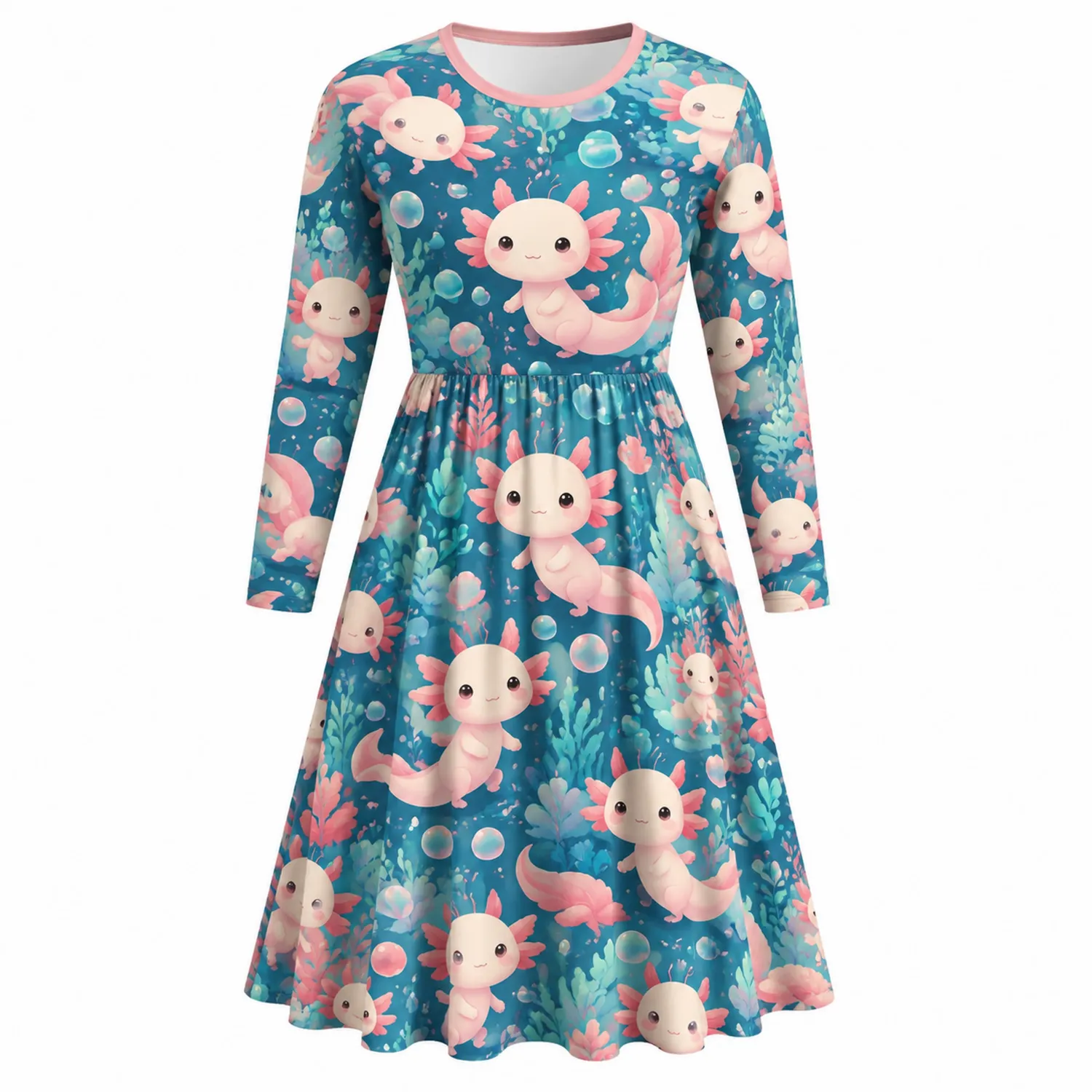 Vestido Maxi de Manga Larga de Axolote para Mujer