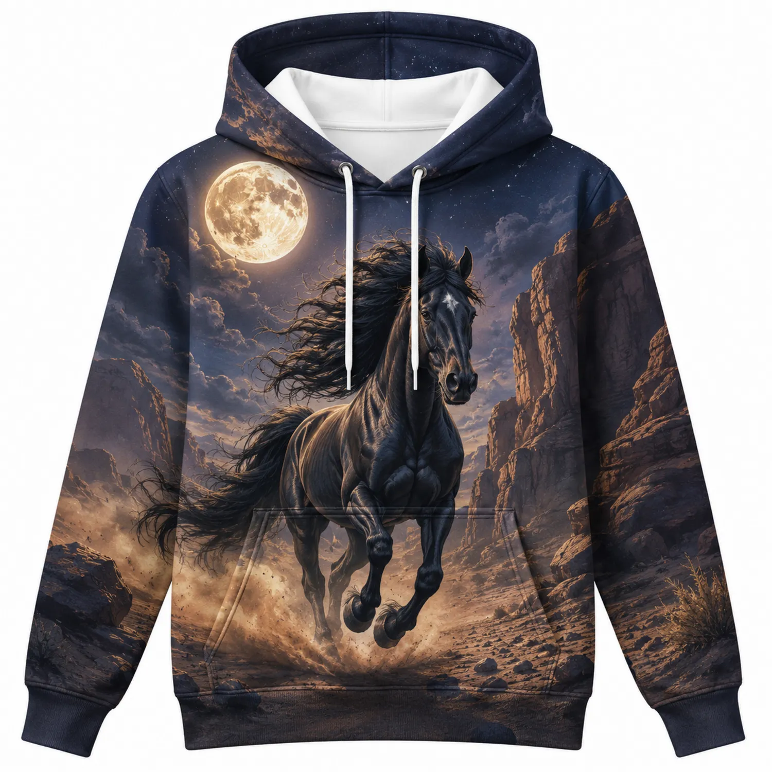 Sudadera con Capucha para Niños Caballo y Luna