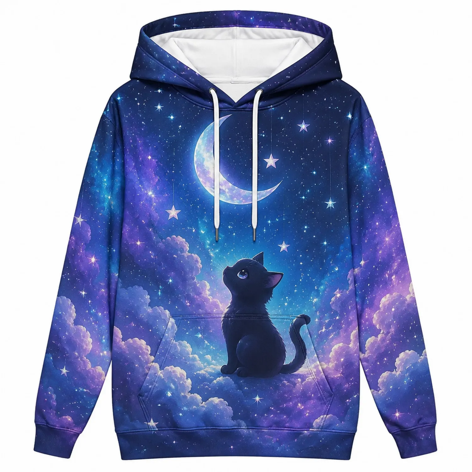 Sudadera Galaxy Gato Niños con Capucha y Bolsillo