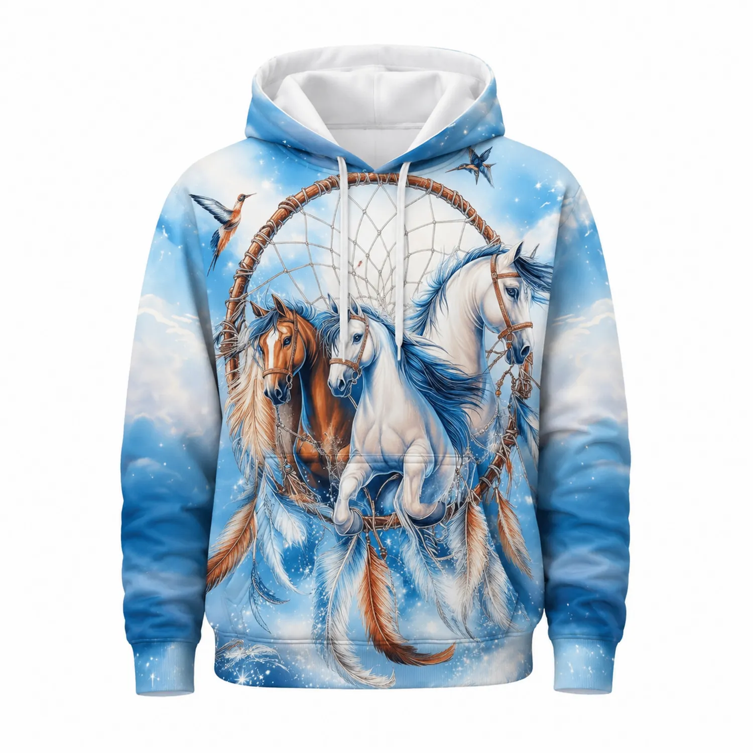 Sweat à Capuche Imprimé Cheval Attrape-Rêves-nordichomeix