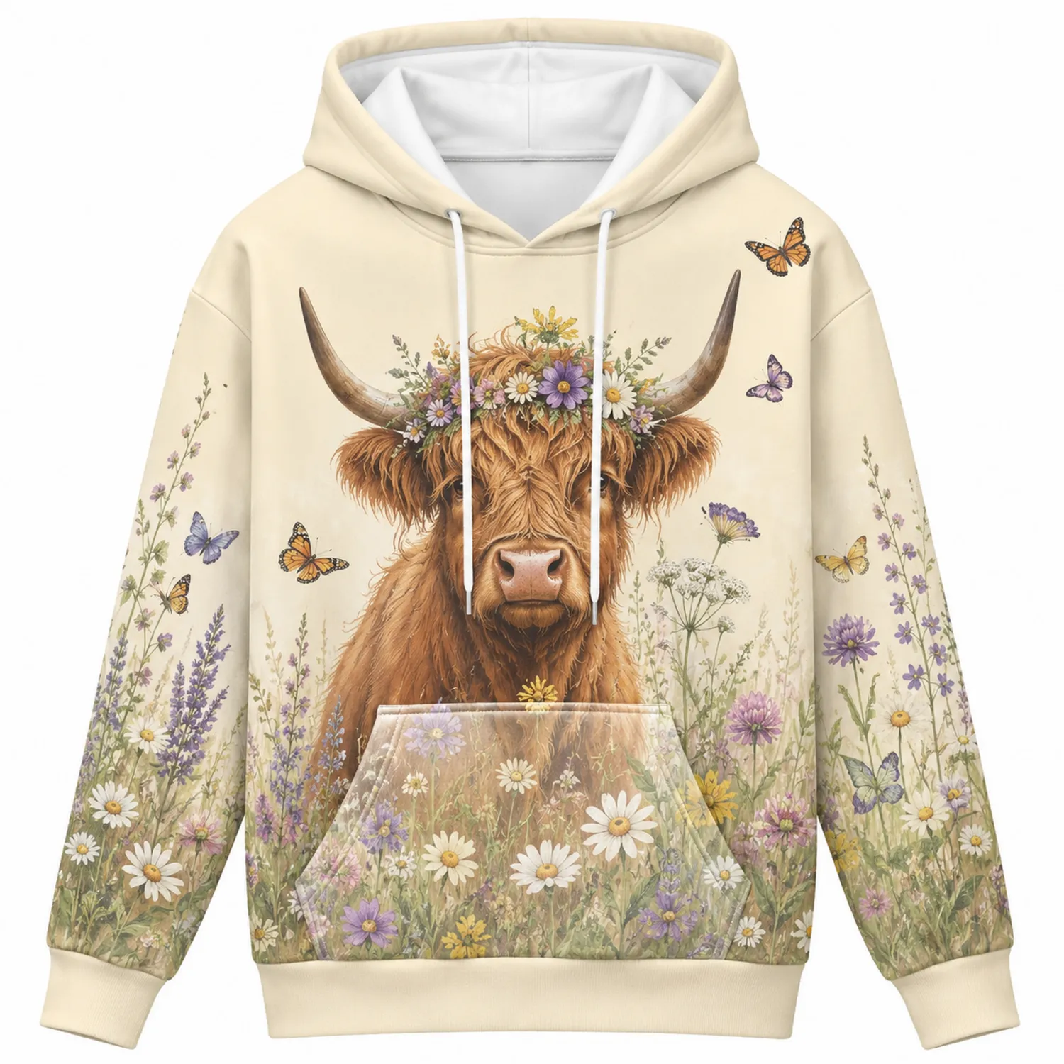 Sweat à Capuche Enfant Unisexe Motif Vache Highland-nordichomeix