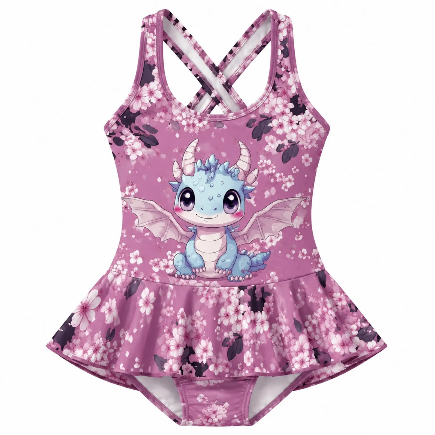 Maillot de Bain Fille Fleur de Cerisier Dragon-nordichomeix