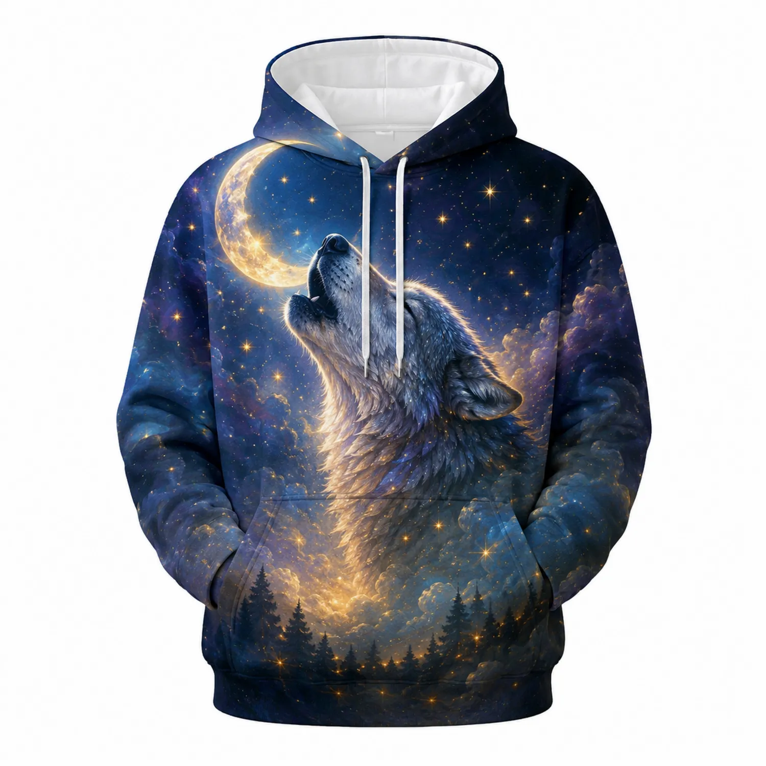 Sudadera con Capucha de Lobo Aullando 3D para Niños-Spacilor