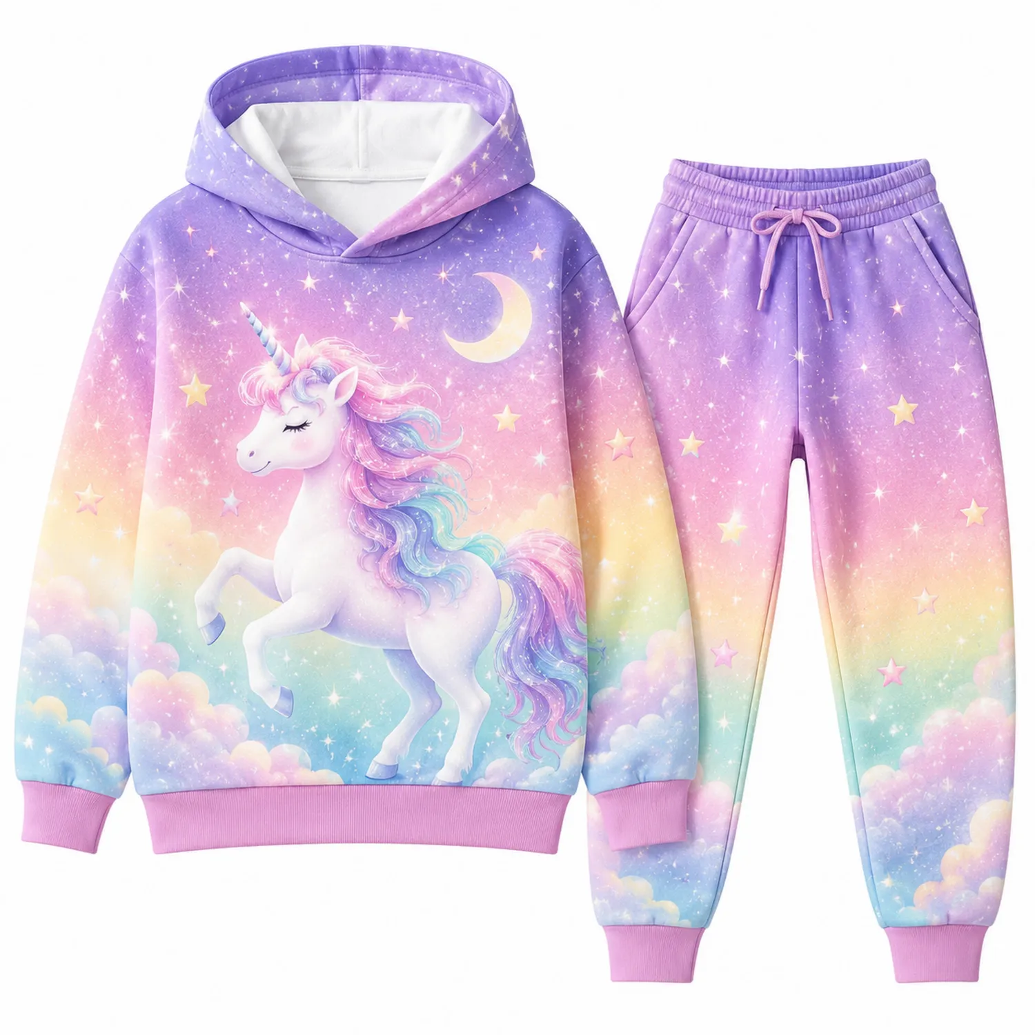 Conjunto de Sudadera y Pantalón Unicornios para Niñas-Spacilor