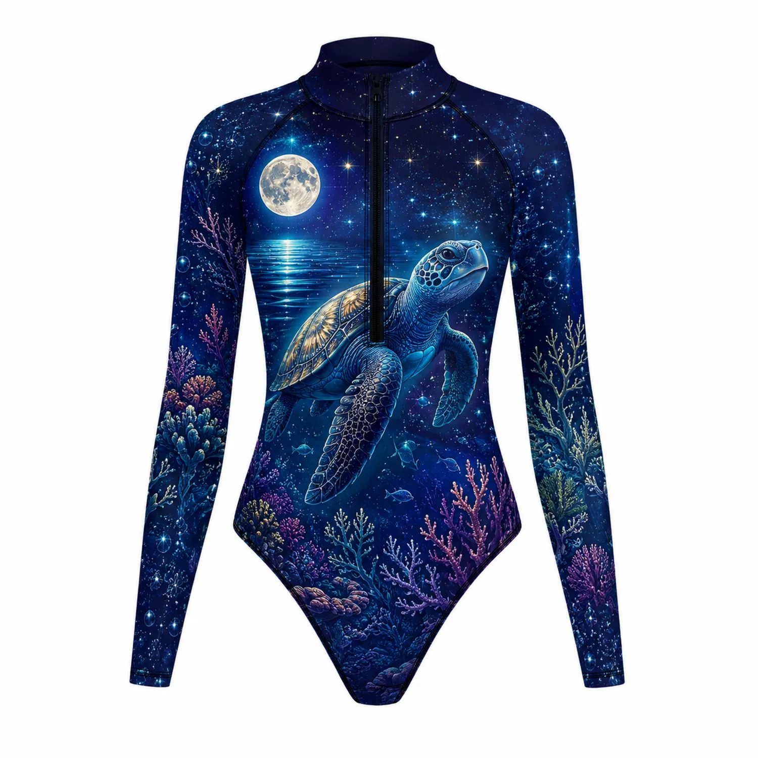 Maillot à Manches Longues Femme Tortue Lune Requin