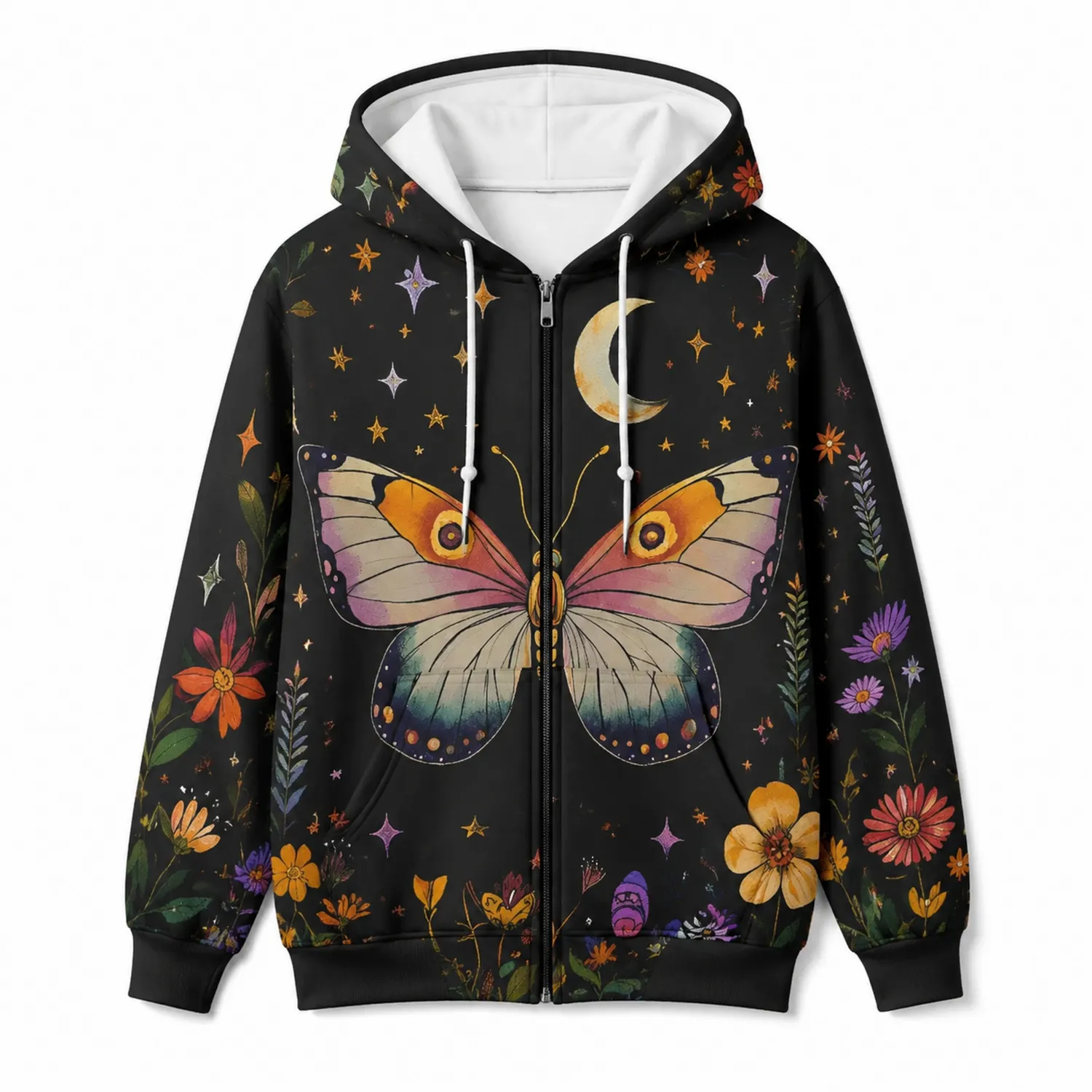 Sweat à Capuche Papillon Fleurs à Capuche pour Femmes et Filles