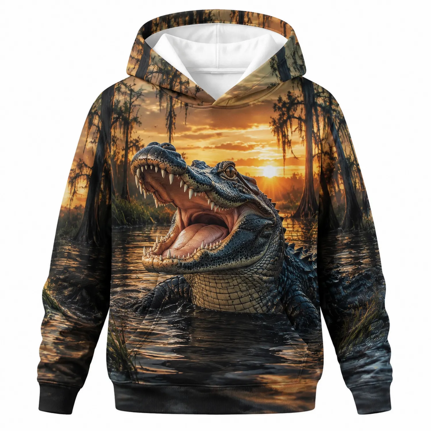 Sweat à Capuche Enfant Crocodile Imprimé