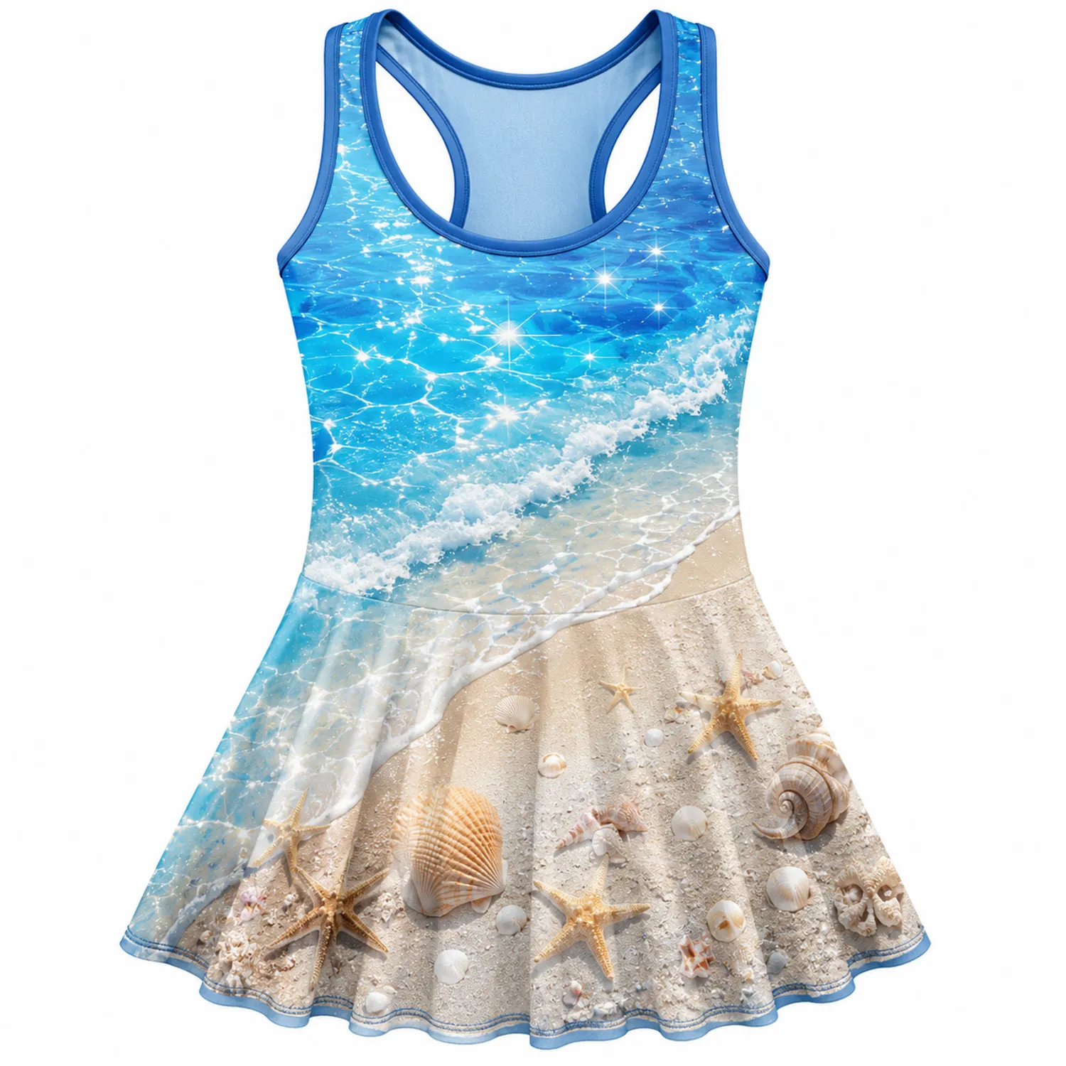 Robe Maillot de Bain Fille Coquillage Étoile de Mer