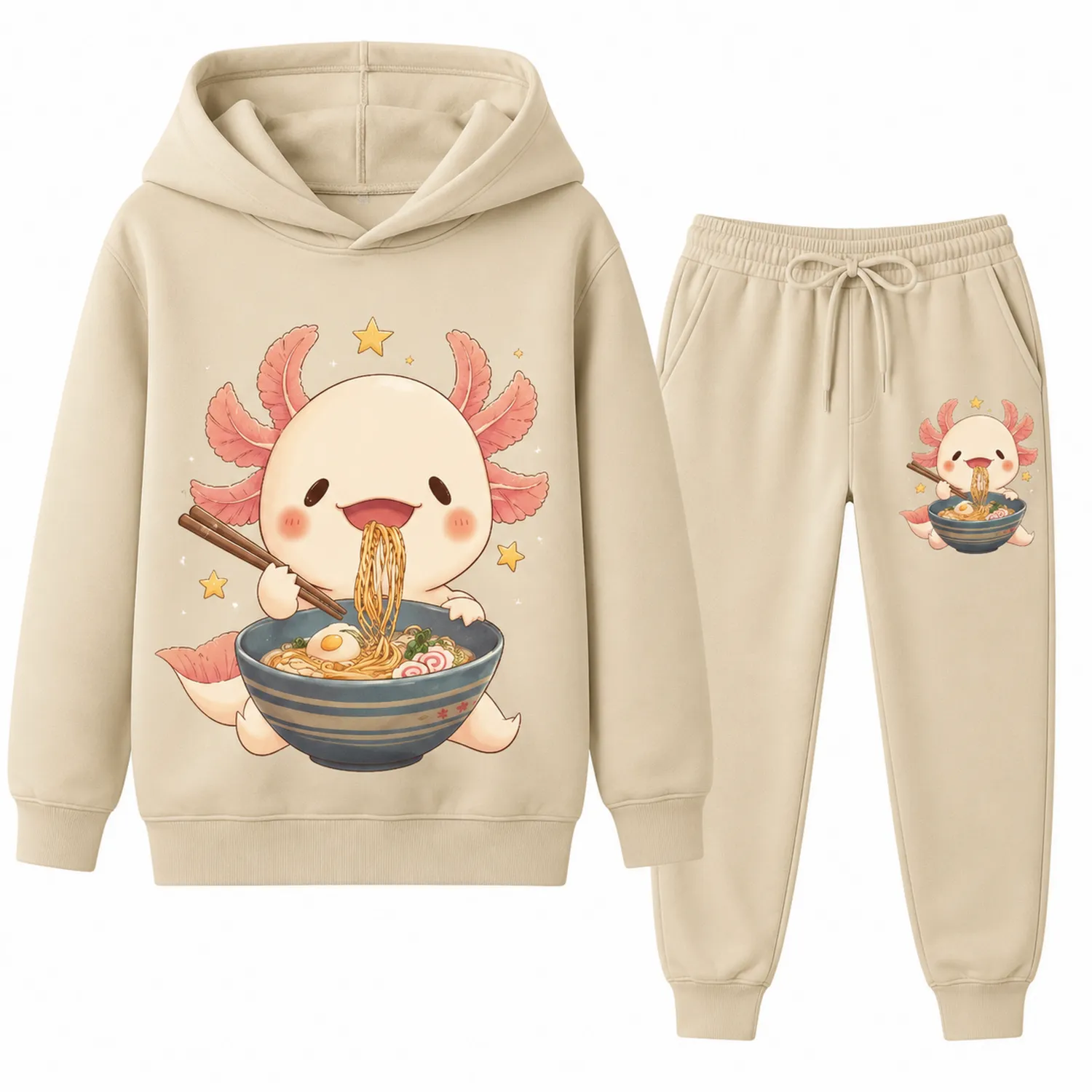 Ensemble Sweat à Capuche et Pantalon Enfant Axolotl Nouilles