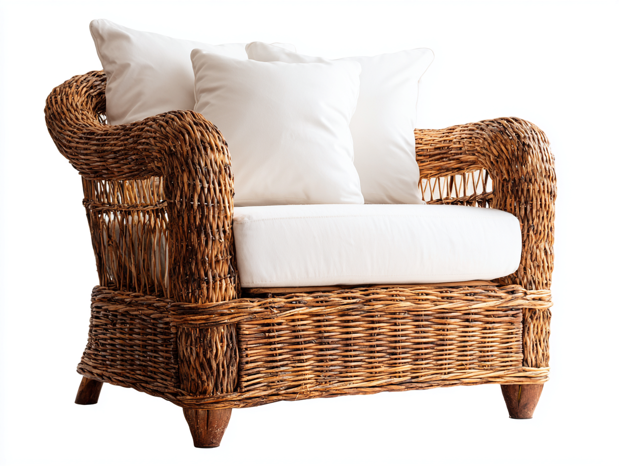 Polyrattan Gartensessel Rattan 98x90x78 cm Braun-Weiß für Garten Natürliches Design-Sazogahaus