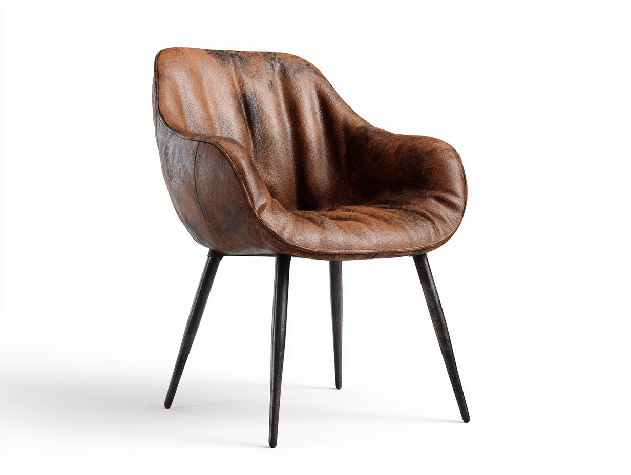 Esszimmerstühle Kunstleder und Metall 58 x 60 x 82 cm - braun-schwarz - im Vintage-Stil-Sazogahaus