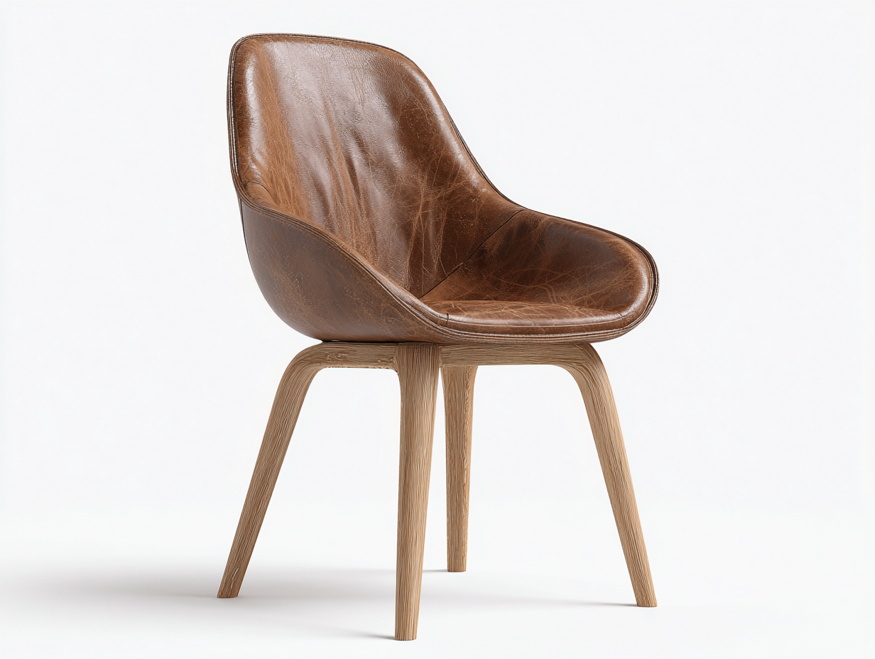 Esszimmerstühle aus Kunstleder und Holz 52x58x84 cm Braun für Esszimmer - ohne Armlehnen - Vintage-Design-Sazogahaus
