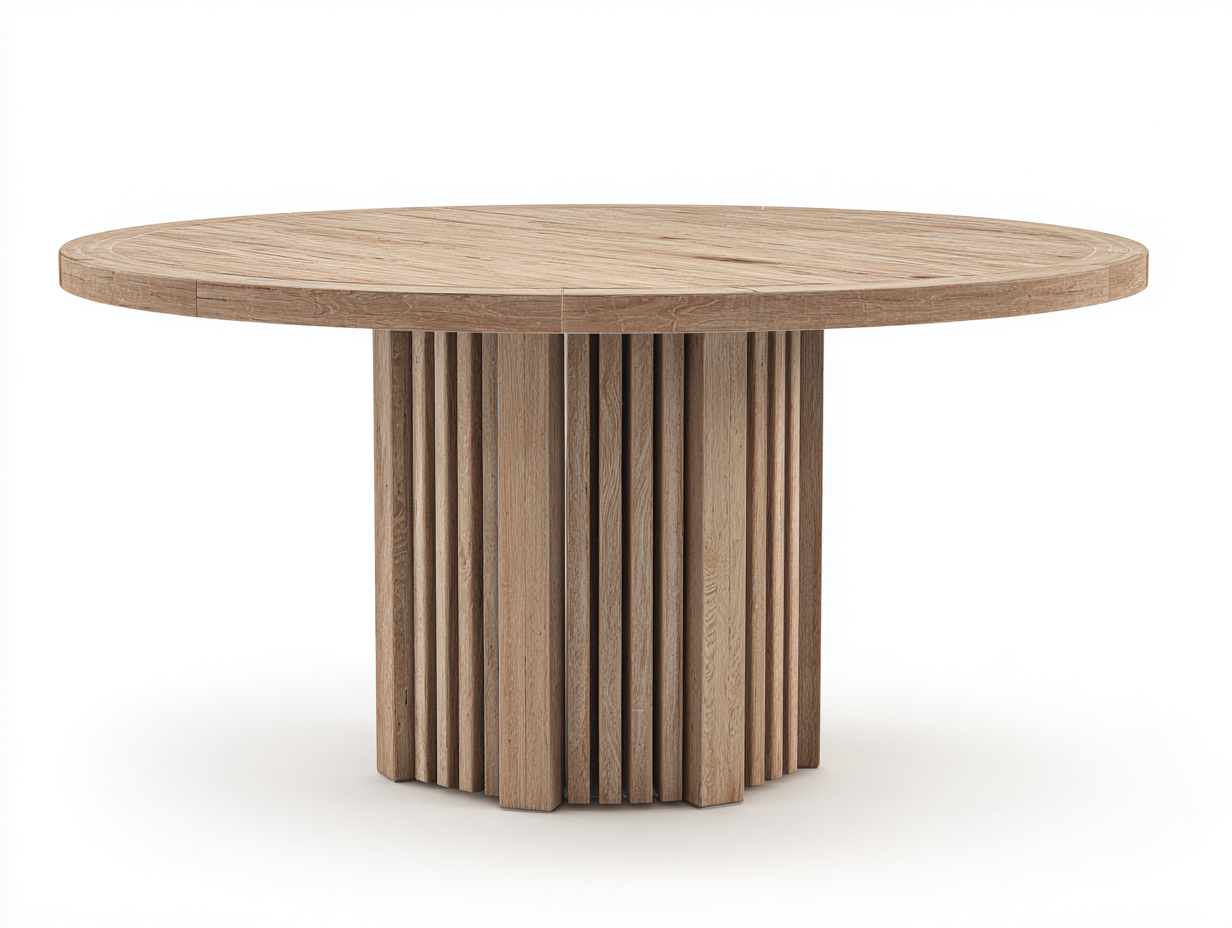 Gartentisch Holzwerkstoff 140x140x75 cm Braun - Rund - Modernes Design-Sazogahaus