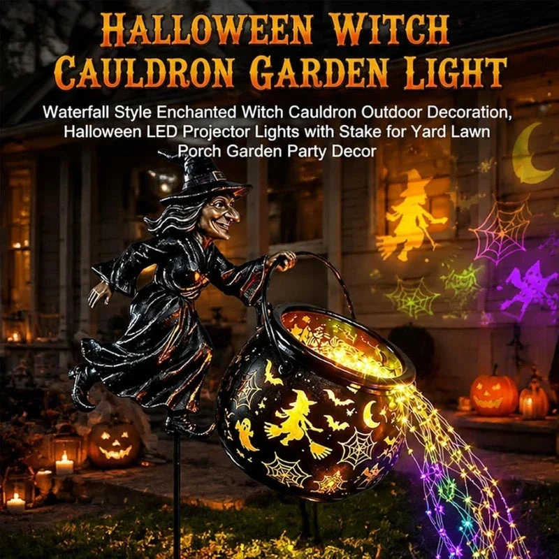 Halloween Sale-50% OFF🧙‍♀️Halloween Witch Cauldron Garden Light