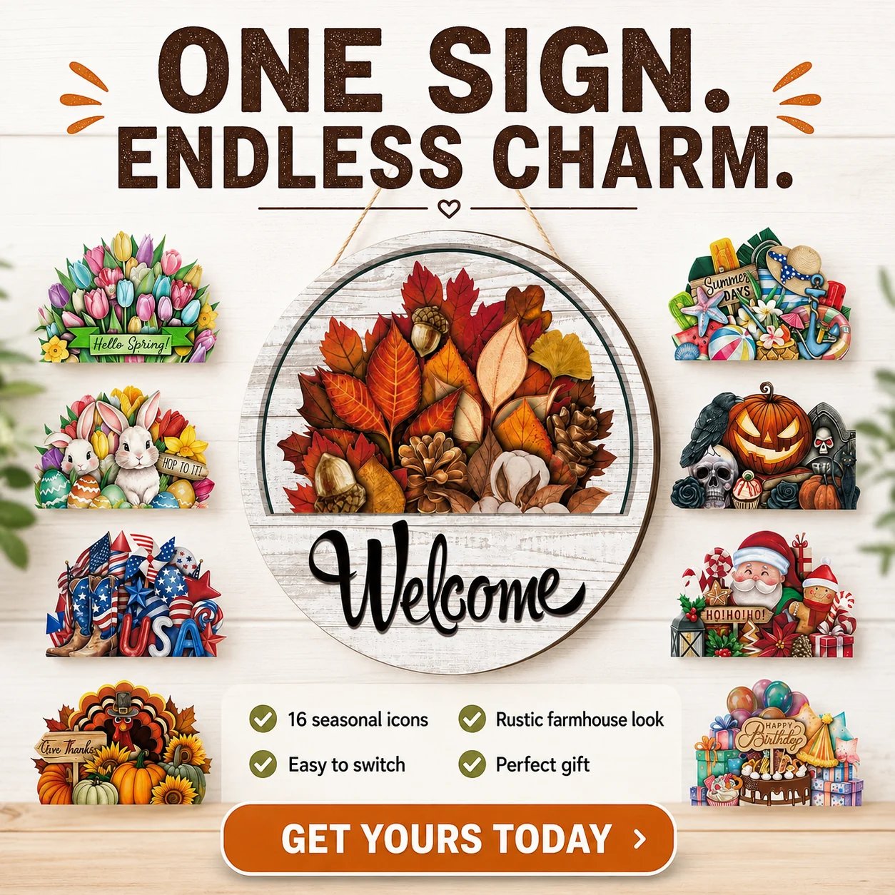 🔥Halloween Sale 50% OFF✨ Refresh Your Door All Year — 16 Designs