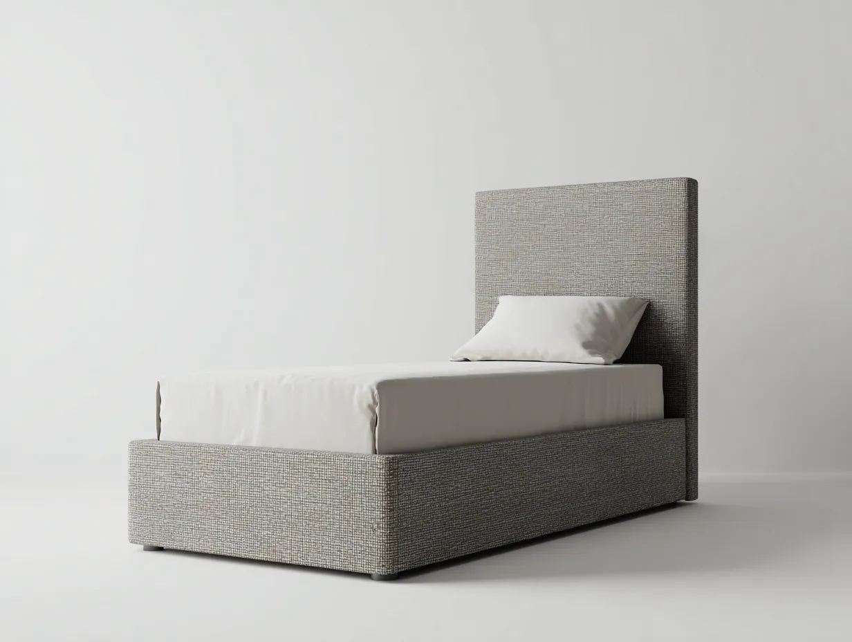 Camas individuales tapizada tela 200x100x95 cm beige para dormitorio - diseño moderno-Motiaspace