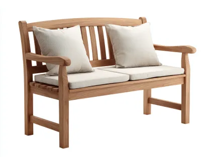 Bancos de jardín madera maciza con cojines 125x58x87 cm original para exterior - diseño natural-Motiaspace