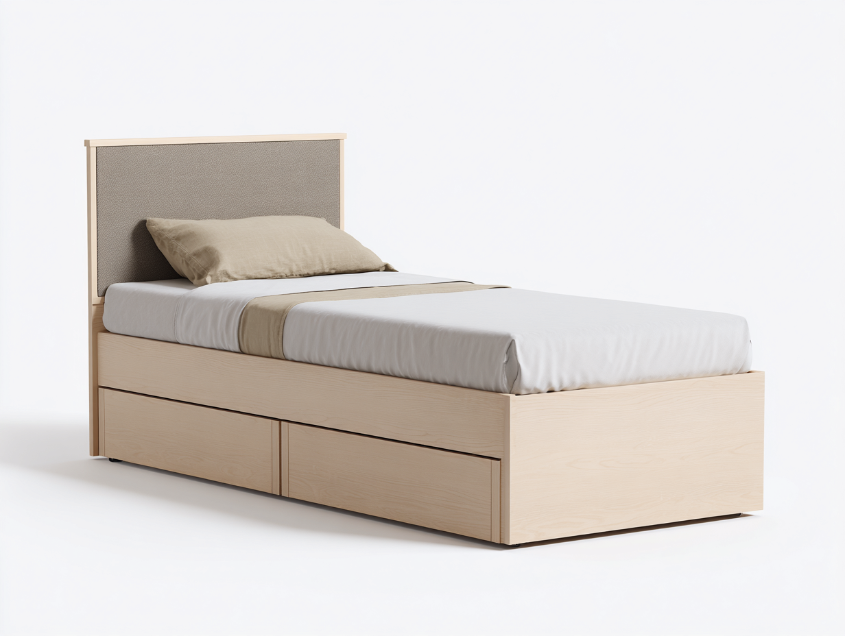 Camas individuales madera con almacenamiento 200x100x90 cm original para dormitorio - diseño moderno-Motiaspace