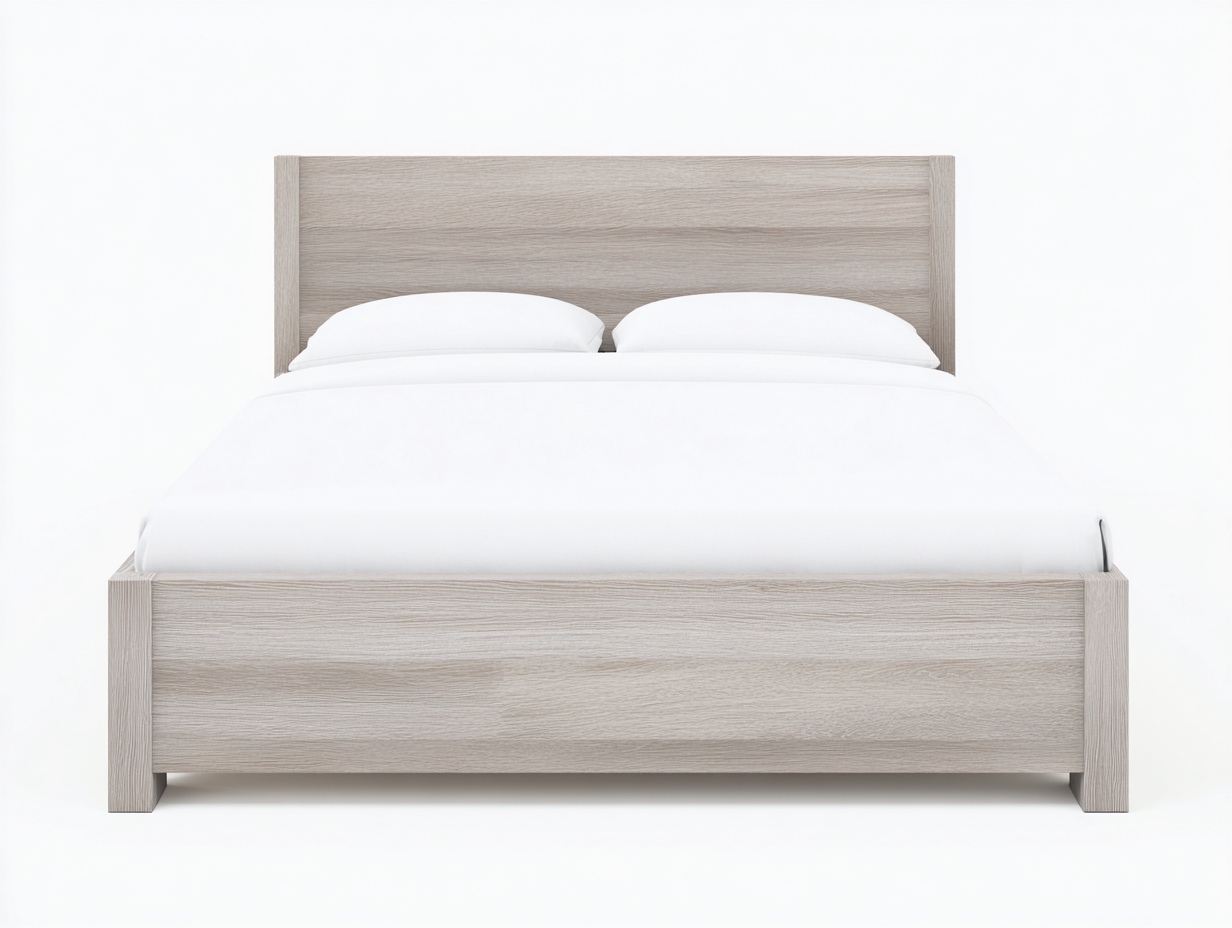 Doppelbett Holzwerkstoff 200x160x100 cm Weiß-Beige modernes Design-Zimiyloft