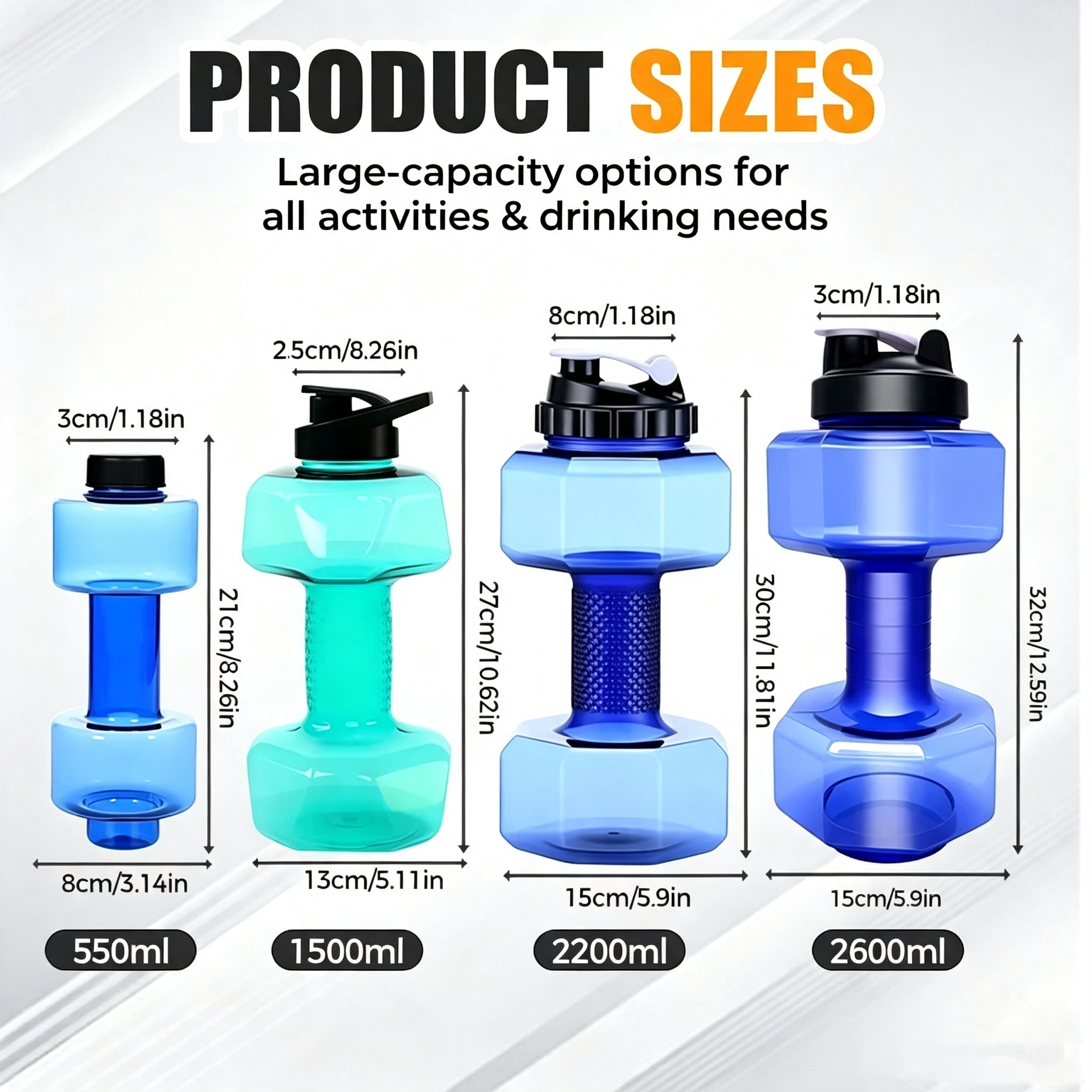 🏋️🧴 Dumbbell Water Bottle – 2-in-1: a strength training accessory and hydration essential. Stay fit, stay hydrated, stay energized! 💧💪✨