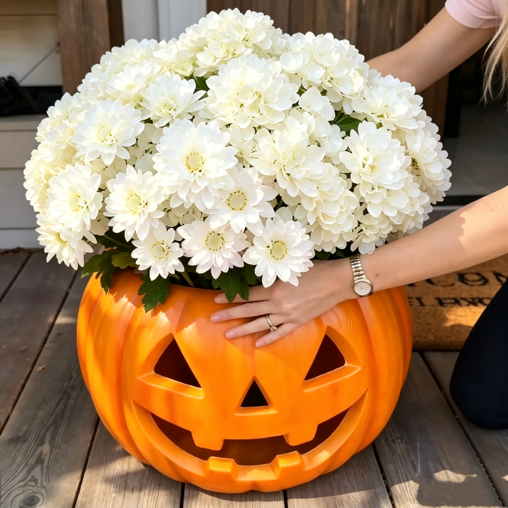 🔥LAST 2 DAYS | Early Bird 50% OFF ⏰Whimsical Pumpkin & Ghost Planters | Autumn Faux Mums Bundle 🍂🎃
