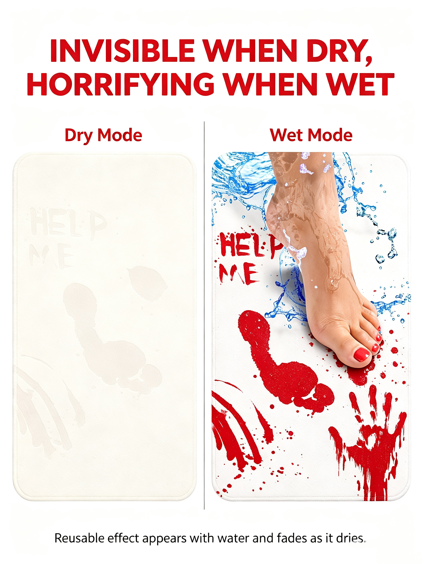 Water-Activated Bloody Prank Bath Mat 🩸