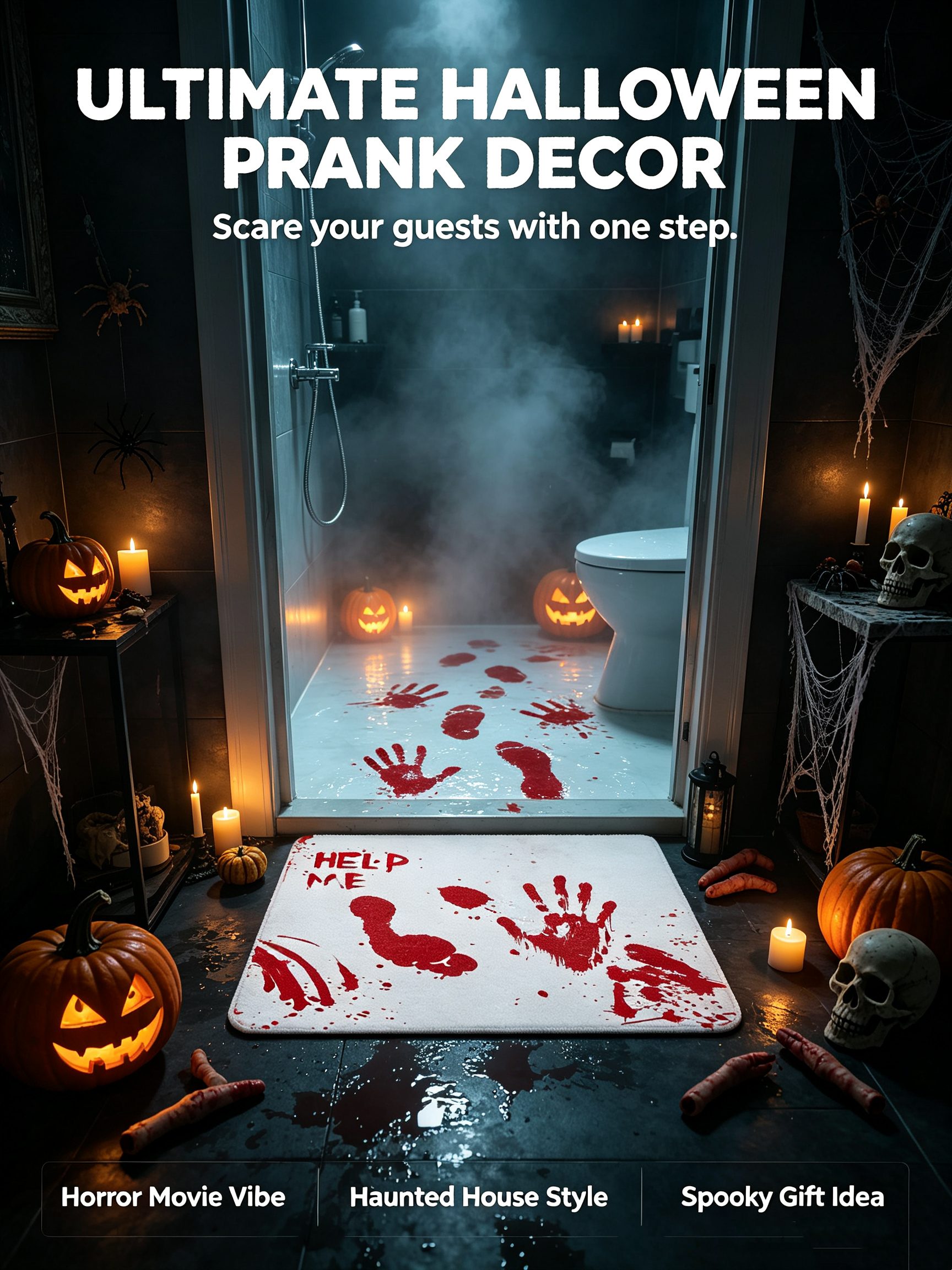 Water-Activated Bloody Prank Bath Mat 🩸