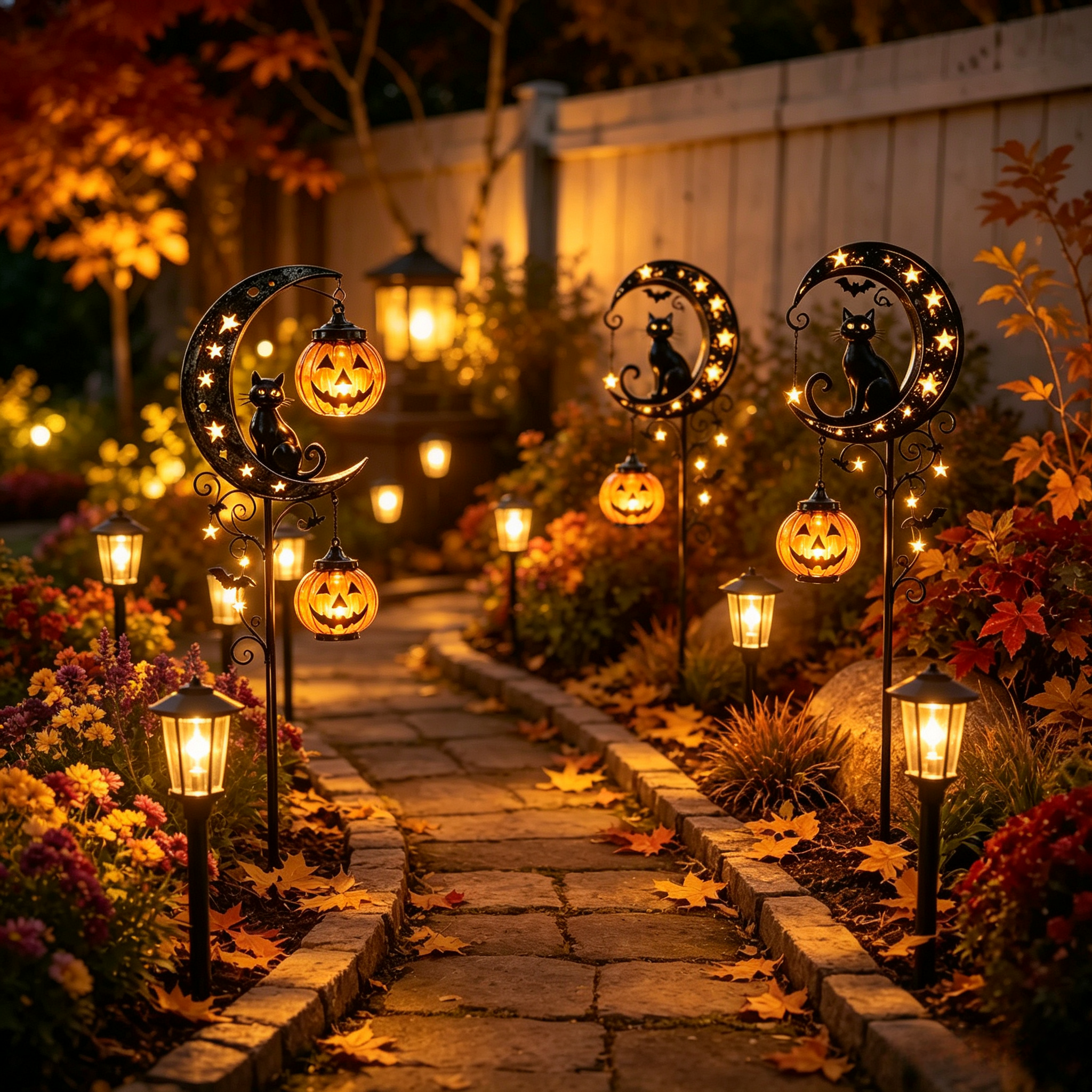 🐈Solar Black Cat Garden Stake Light 🎃 Create a Magical Halloween Glow