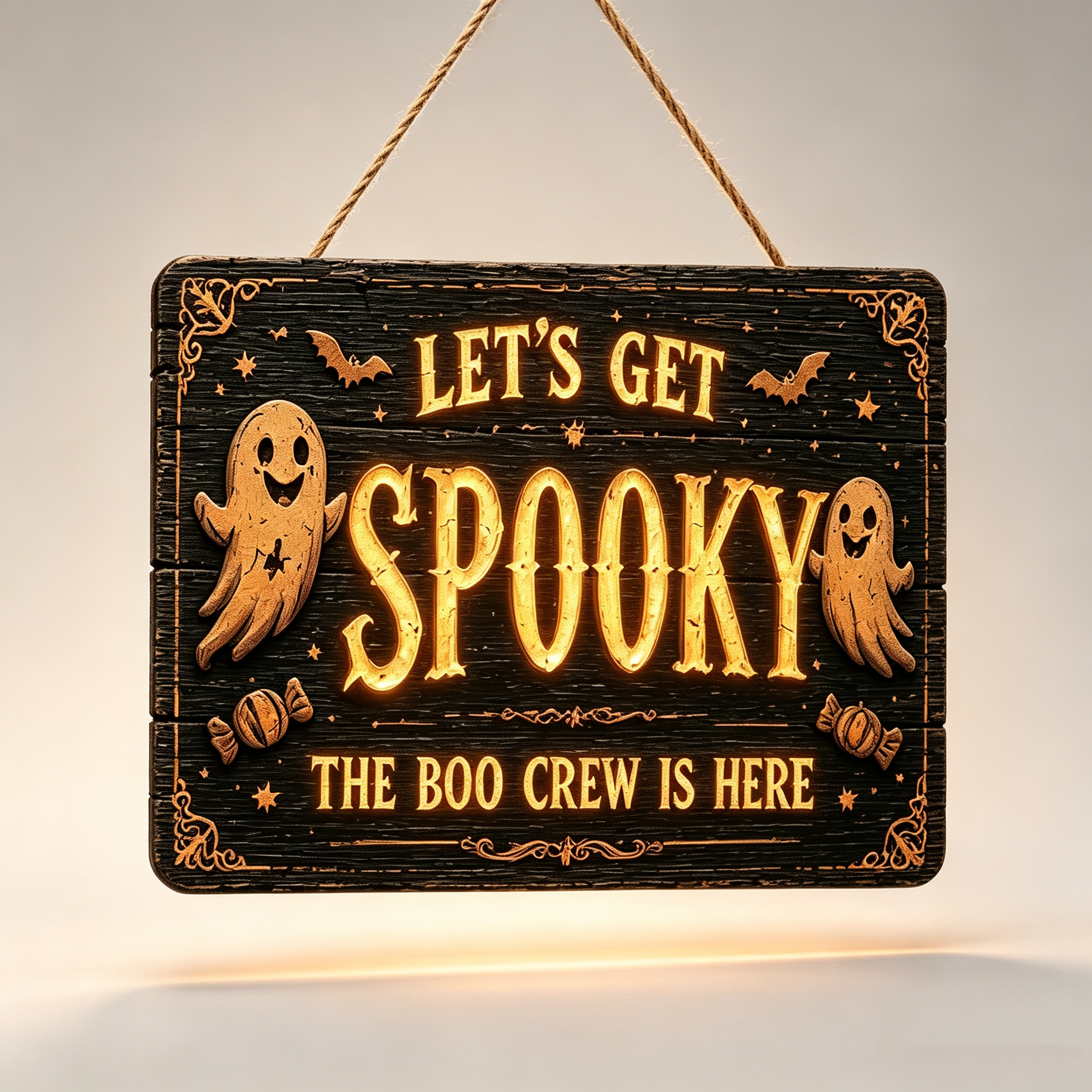 🔥Halloween Early Bird Offer: 50% off 🎃Glowing Handmade Solid Wood Halloween Sign