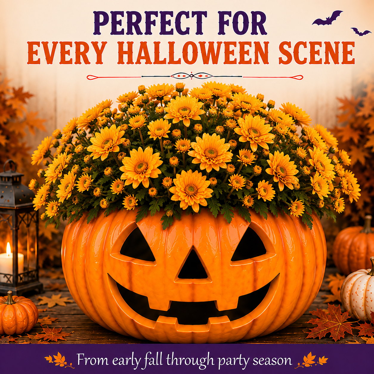 🔥LAST 2 DAYS | Early Bird 50% OFF ⏰Whimsical Pumpkin & Ghost Planters | Autumn Faux Mums Bundle 🍂🎃
