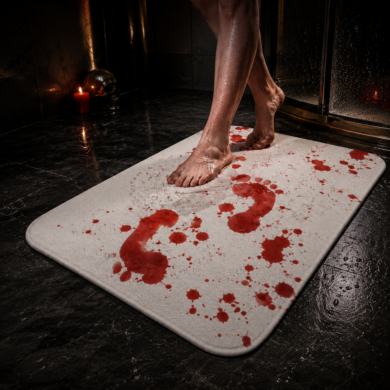 Water-Activated Bloody Prank Bath Mat 🩸