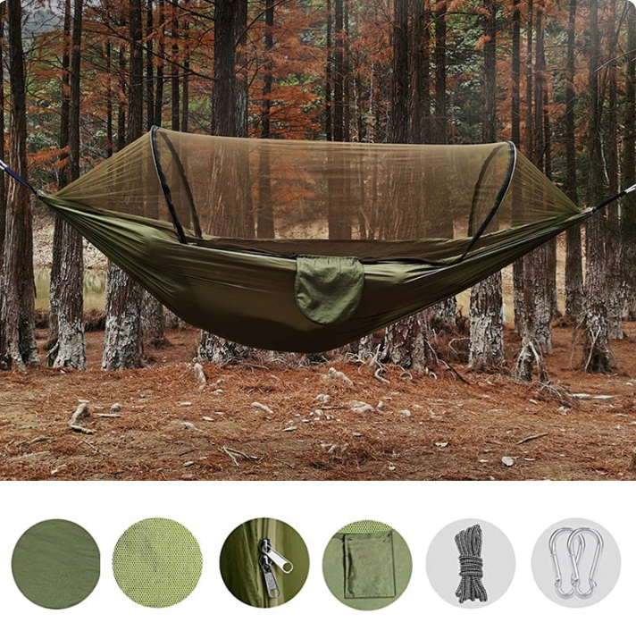 🔥Portable Camping Hammock With Anti-Mosquito Built-In Net