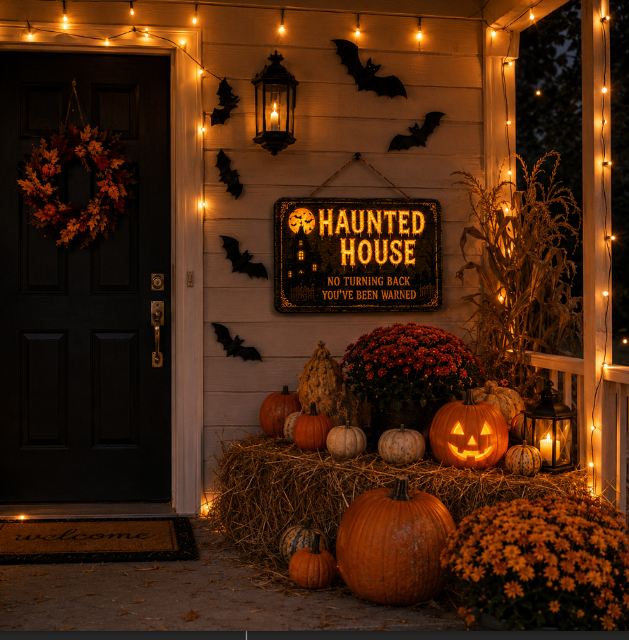🔥Halloween Early Bird Offer: 50% off 🎃Glowing Handmade Solid Wood Halloween Sign
