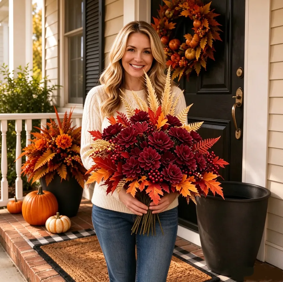 🔥 Best Seller | LAST DAY 50% OFF 🎃 Autumn Harvest Floral Garden Stake Arrangement, In Stock