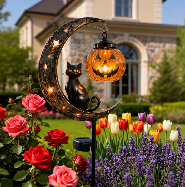 🐈Solar Black Cat Garden Stake Light 🎃 Create a Magical Halloween Glow
