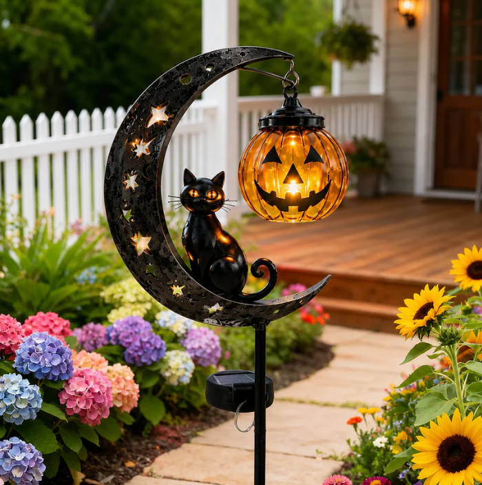 🐈Solar Black Cat Garden Stake Light 🎃 Create a Magical Halloween Glow