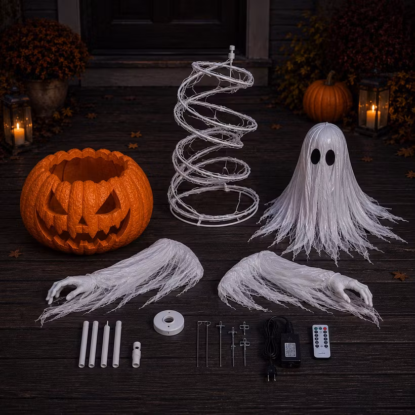 🔥LAST DAYS! Early Bird 50% OFF | 👻Pre-Order Swirling Ghost Pumpkin Yard Lamp🎃