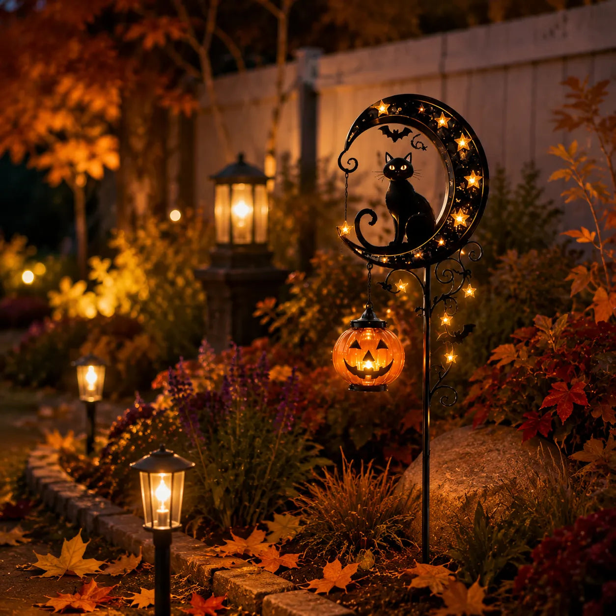 🐈Solar Black Cat Garden Stake Light 🎃 Create a Magical Halloween Glow