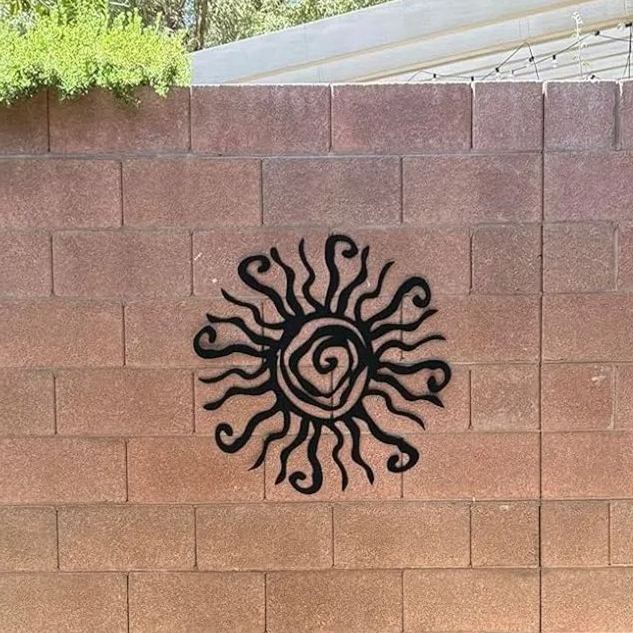 1pc Wacky  Sun Metal Wall Decoration Statue