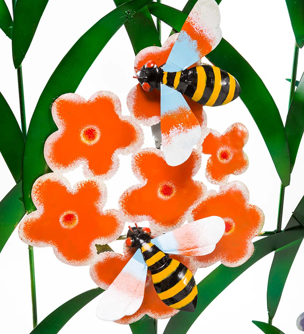 🌈Colorful Metal 3-Panel Butterfly and Flower Garden Screen