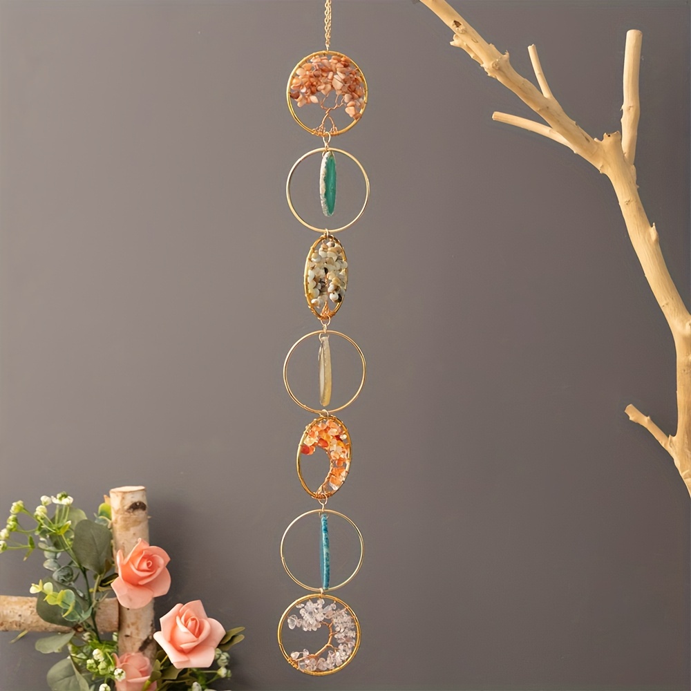 💕Raw Crystal 7 Chakra Gemstone Wall Decor