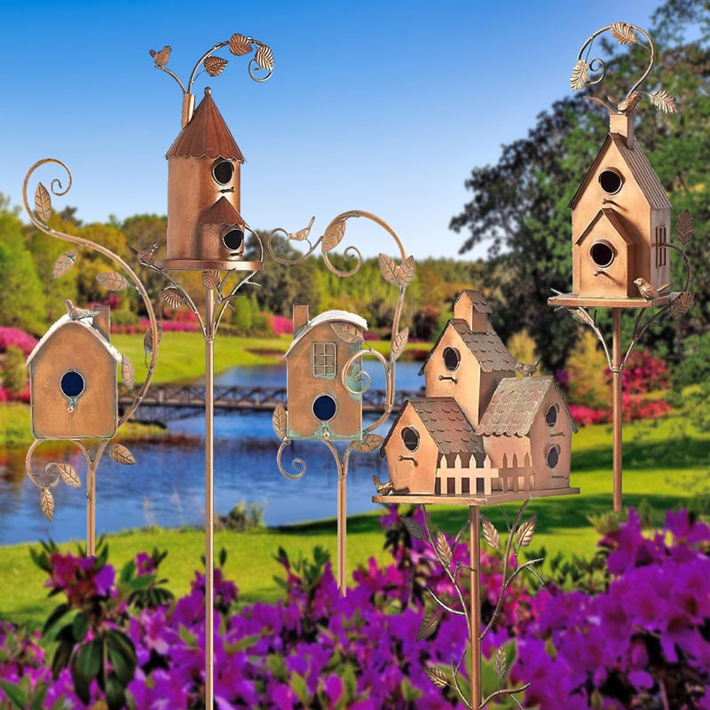 ❤️Handmade Metal Birdhouse Garden Stakes