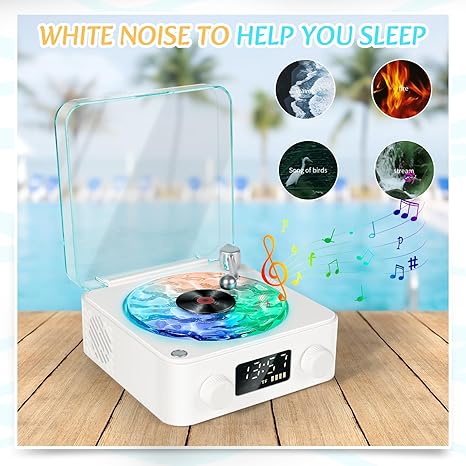 The Waves Vinyl Player with Water Ripple Light,