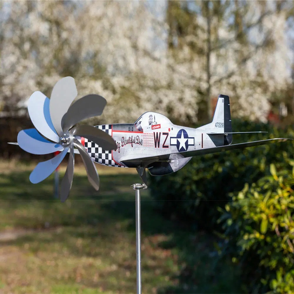 Mustang P-51 D Aircraft Garden Art Decor
