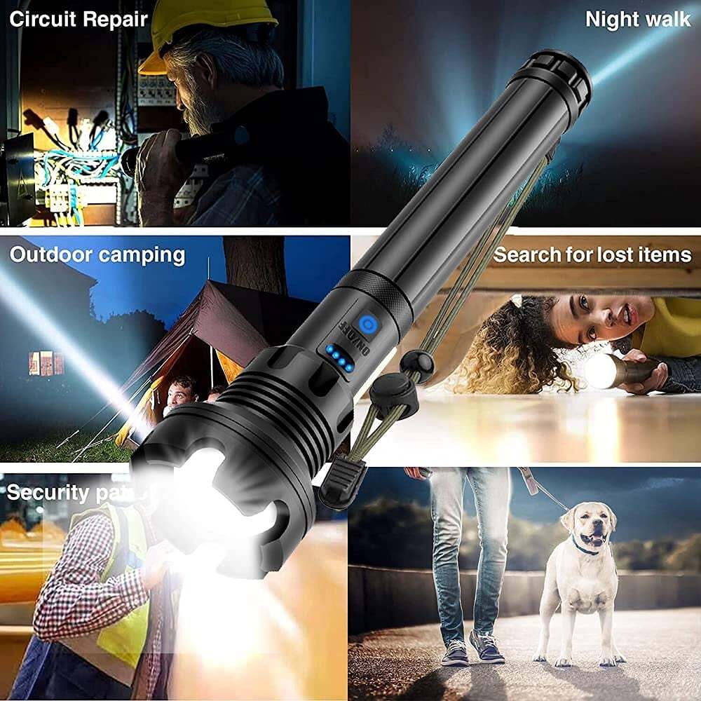 🔦LED Rechargeable Adjustable Super Bright Flashlight 90000 High Lumens