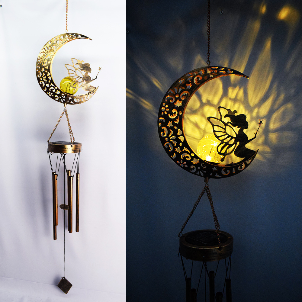 Solar Moon Wind Chime Hanging Lights -Outdoor Garden Lights