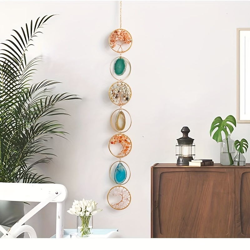 💕Raw Crystal 7 Chakra Gemstone Wall Decor