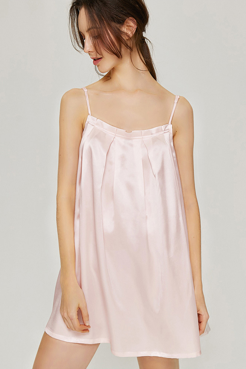 100% Mulberry Silk Loose Bandeau Nightgown Loungewear