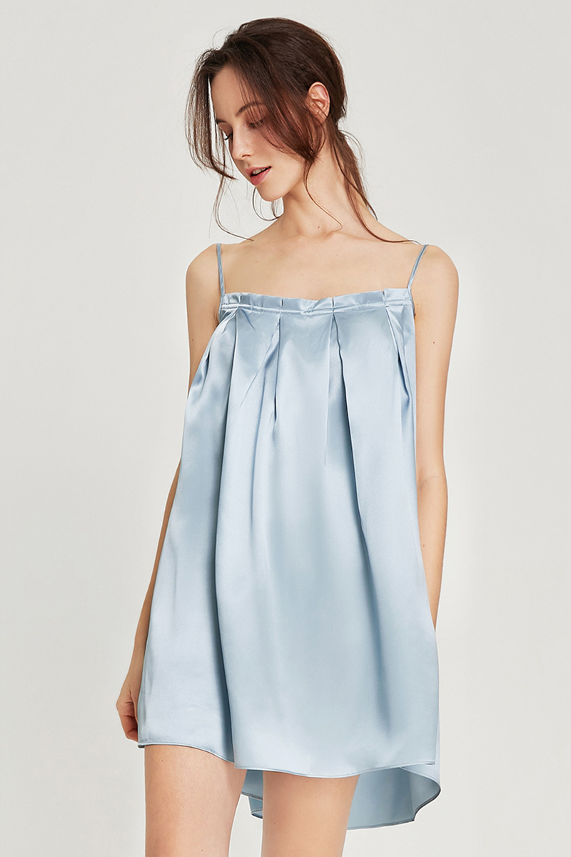 100% Mulberry Silk Loose Bandeau Nightgown Loungewear