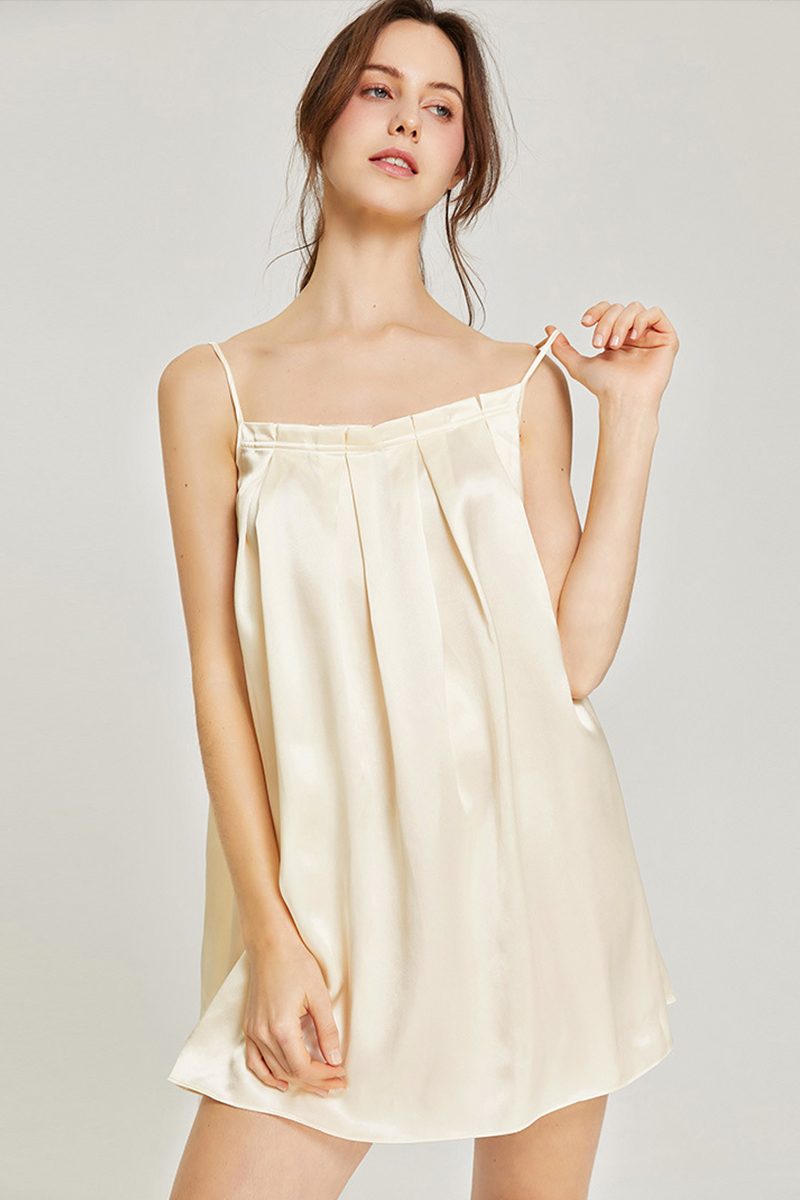 100% Mulberry Silk Loose Bandeau Nightgown Loungewear